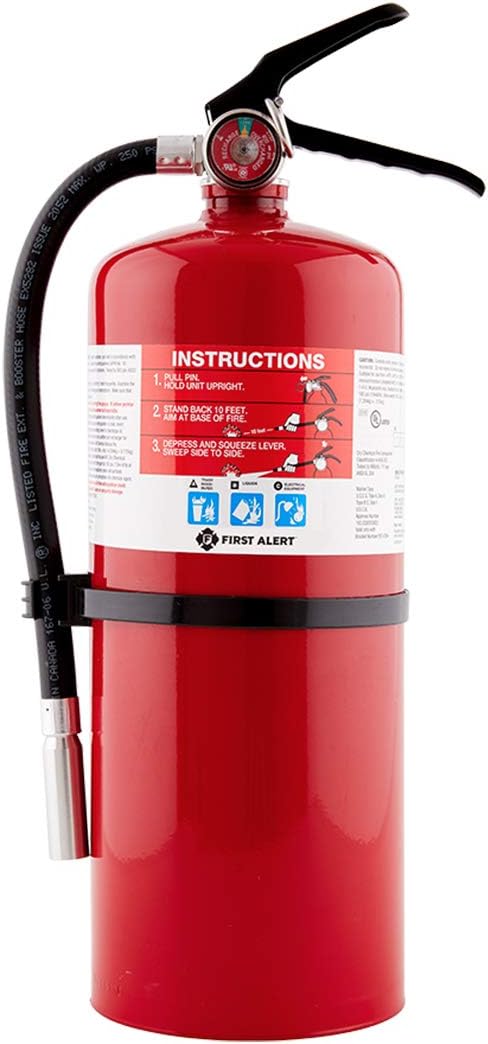 First Alert PRO10 Rechargeable Commercial Fire Extinguisher, UL rated 4-A:60-B:C, Red, 1-Pack