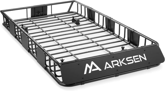 ARKSEN 64 x 34 x 6 Inch Universal Roof Rack with Extension, 150 LBS Heavy Duty Capacity Rooftop Cargo Basket for SUV, Truck, RV, Pickup