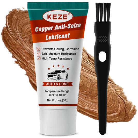 Keze Copper Anti Seize Thread Lubricant Grease Antiseize Compound Lubrication for Automotive Spark Plug Bolts and Nuts Prevent Rust and Corrosion High Temp Resistant 1 Oz-1 Pack