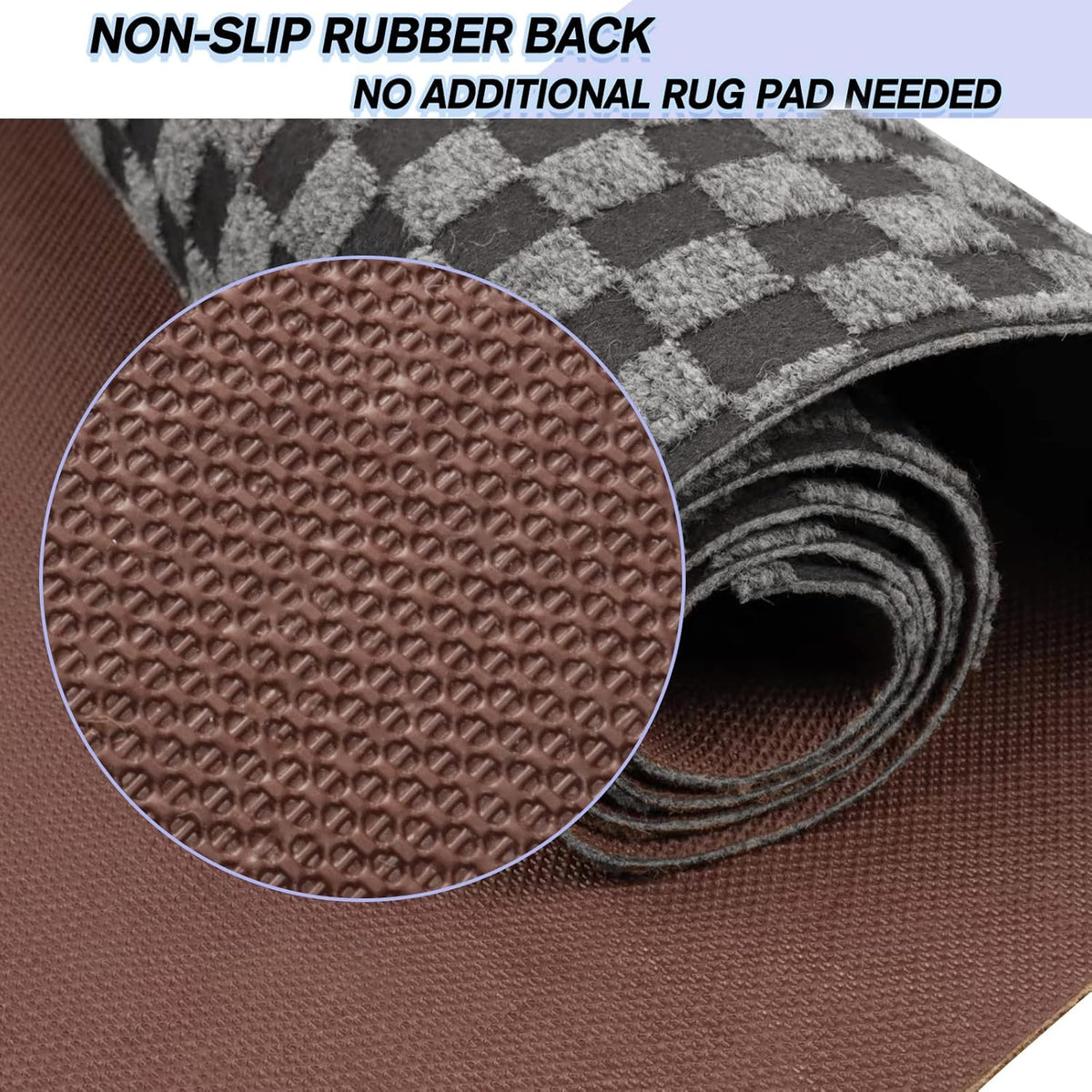 Custom Size Backed Non-Slip Area Rugs Runner, Easy Clean, Waterproof R ...